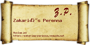 Zakariás Perenna névjegykártya